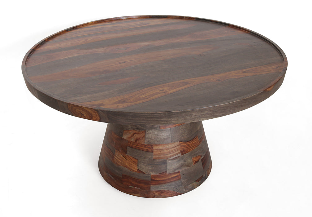 Tucson - Solid Wood Table With Tray Style Top And Tapered Pedestal Base
