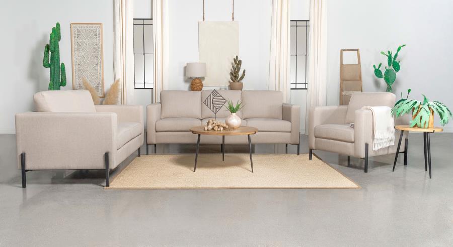 Tilly - Upholstered Track Arms Sofa - Oatmeal